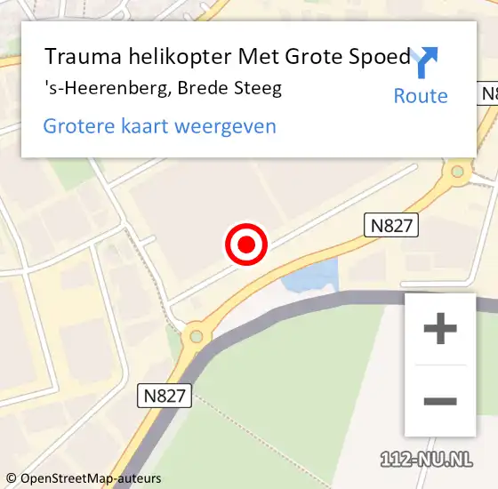 Locatie op kaart van de 112 melding: Trauma helikopter Met Grote Spoed Naar 's-Heerenberg, Brede Steeg op 23 september 2022 10:35