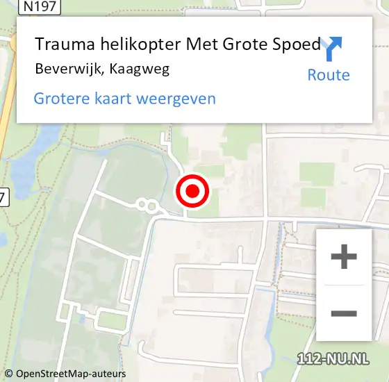 Locatie op kaart van de 112 melding: Trauma helikopter Met Grote Spoed Naar Beverwijk, Kaagweg op 23 september 2022 10:39