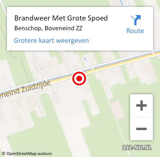 Locatie op kaart van de 112 melding: Brandweer Met Grote Spoed Naar Benschop, Boveneind ZZ op 23 september 2022 10:43