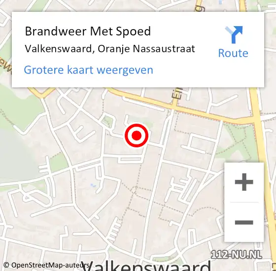 Locatie op kaart van de 112 melding: Brandweer Met Spoed Naar Valkenswaard, Oranje Nassaustraat op 23 september 2022 11:15