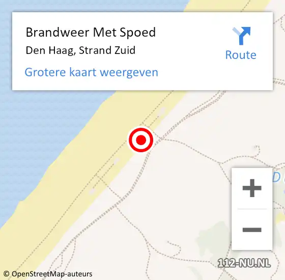 Locatie op kaart van de 112 melding: Brandweer Met Spoed Naar Den Haag, Strand Zuid op 23 september 2022 11:23