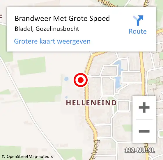 Locatie op kaart van de 112 melding: Brandweer Met Grote Spoed Naar Bladel, Gozelinusbocht op 23 september 2022 12:59