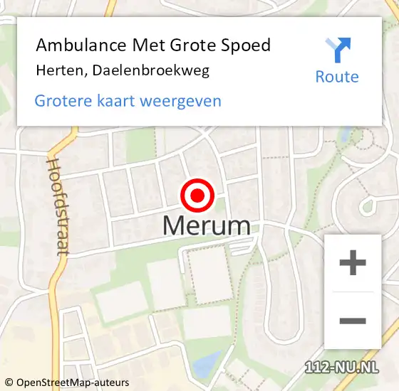 Locatie op kaart van de 112 melding: Ambulance Met Grote Spoed Naar Herten, Daelenbroekweg op 30 juli 2014 09:15