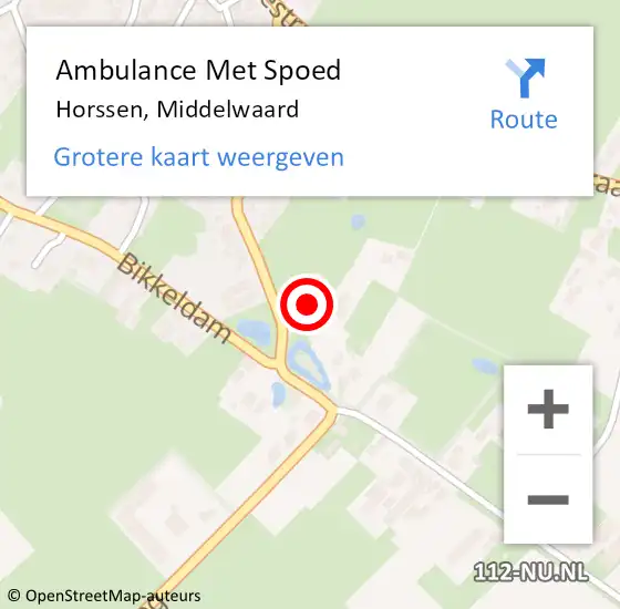 Locatie op kaart van de 112 melding: Ambulance Met Spoed Naar Horssen, Middelwaard op 23 september 2022 13:21