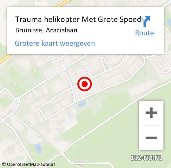 Locatie op kaart van de 112 melding: Trauma helikopter Met Grote Spoed Naar Bruinisse, Acacialaan op 23 september 2022 14:50