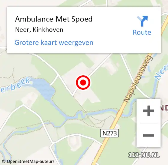 Locatie op kaart van de 112 melding: Ambulance Met Spoed Naar Neer, Kinkhoven op 30 juli 2014 09:32