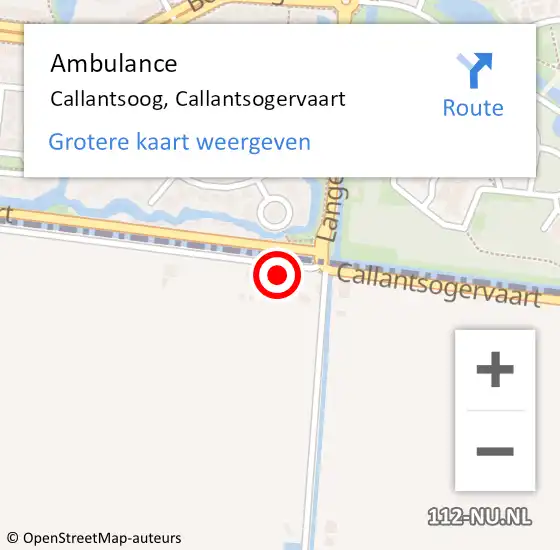 Locatie op kaart van de 112 melding: Ambulance Callantsoog, Callantsogervaart op 23 september 2022 15:00