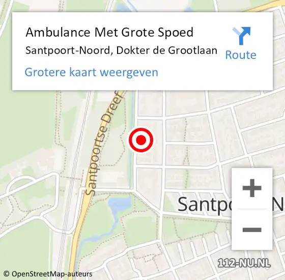 Locatie op kaart van de 112 melding: Ambulance Met Grote Spoed Naar Santpoort-Noord, Dokter de Grootlaan op 23 september 2022 15:25