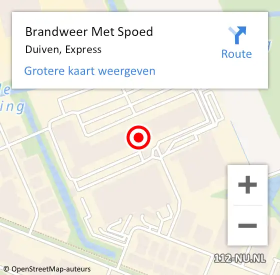 Locatie op kaart van de 112 melding: Brandweer Met Spoed Naar Duiven, Express op 23 september 2022 15:27