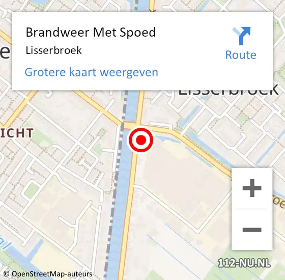 Locatie op kaart van de 112 melding: Brandweer Met Spoed Naar Lisserbroek op 23 september 2022 16:30