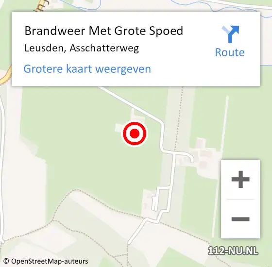 Locatie op kaart van de 112 melding: Brandweer Met Grote Spoed Naar Leusden, Asschatterweg op 23 september 2022 16:31