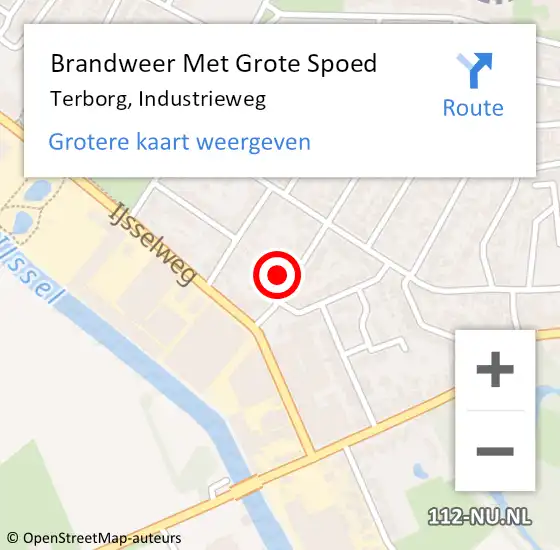 Locatie op kaart van de 112 melding: Brandweer Met Grote Spoed Naar Terborg, Industrieweg op 23 september 2022 16:40