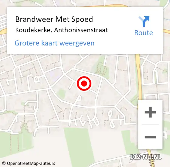 Locatie op kaart van de 112 melding: Brandweer Met Spoed Naar Koudekerke, Anthonissenstraat op 23 september 2022 16:56