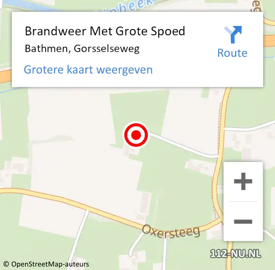 Locatie op kaart van de 112 melding: Brandweer Met Grote Spoed Naar Bathmen, Gorsselseweg op 23 september 2022 17:02