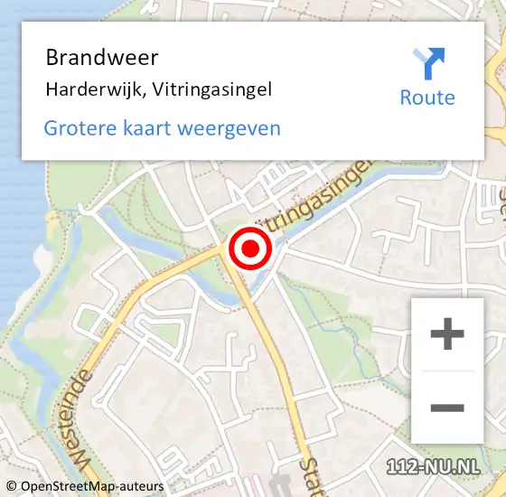 Locatie op kaart van de 112 melding: Brandweer Harderwijk, Vitringasingel op 23 september 2022 17:50