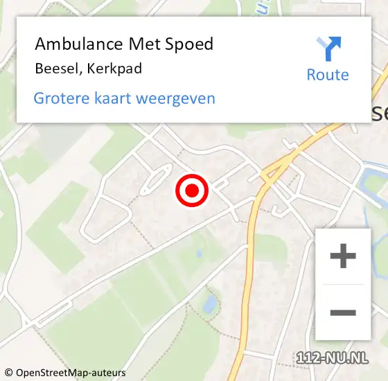 Locatie op kaart van de 112 melding: Ambulance Met Spoed Naar Beesel, Kerkpad op 30 juli 2014 09:48