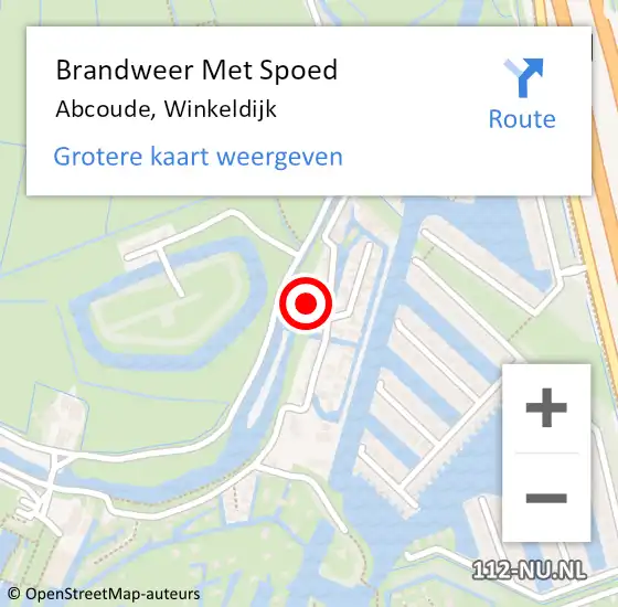 Locatie op kaart van de 112 melding: Brandweer Met Spoed Naar Abcoude, Winkeldijk op 23 september 2022 18:12