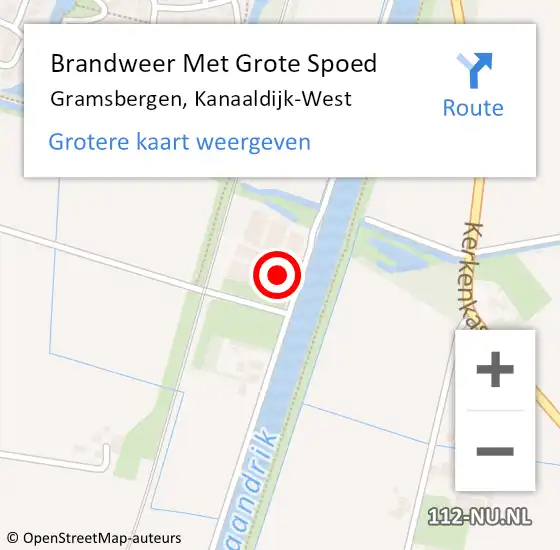 Locatie op kaart van de 112 melding: Brandweer Met Grote Spoed Naar Gramsbergen, Kanaaldijk-West op 23 september 2022 20:12