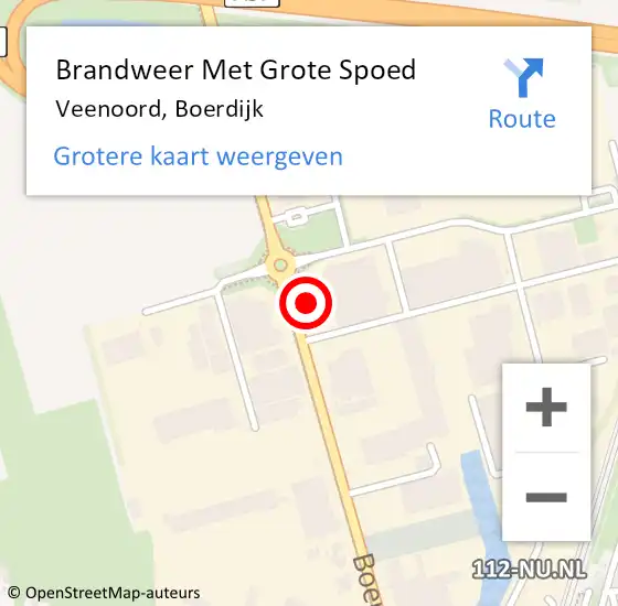 Locatie op kaart van de 112 melding: Brandweer Met Grote Spoed Naar Veenoord, Boerdijk op 23 september 2022 20:28