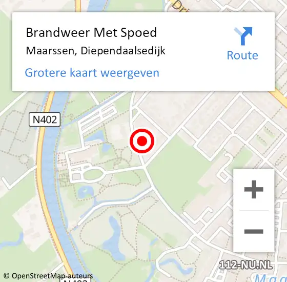 Locatie op kaart van de 112 melding: Brandweer Met Spoed Naar Maarssen, Diependaalsedijk op 23 september 2022 21:20