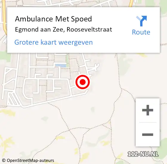 Locatie op kaart van de 112 melding: Ambulance Met Spoed Naar Egmond aan Zee, Rooseveltstraat op 30 juli 2014 10:13