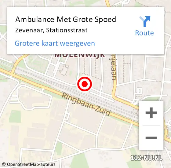 Locatie op kaart van de 112 melding: Ambulance Met Grote Spoed Naar Zevenaar, Stationsstraat op 24 september 2022 01:43