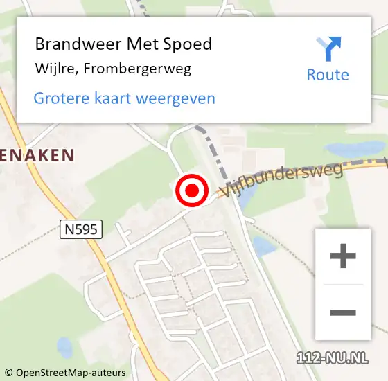 Locatie op kaart van de 112 melding: Brandweer Met Spoed Naar Wijlre, Frombergerweg op 24 september 2022 07:16