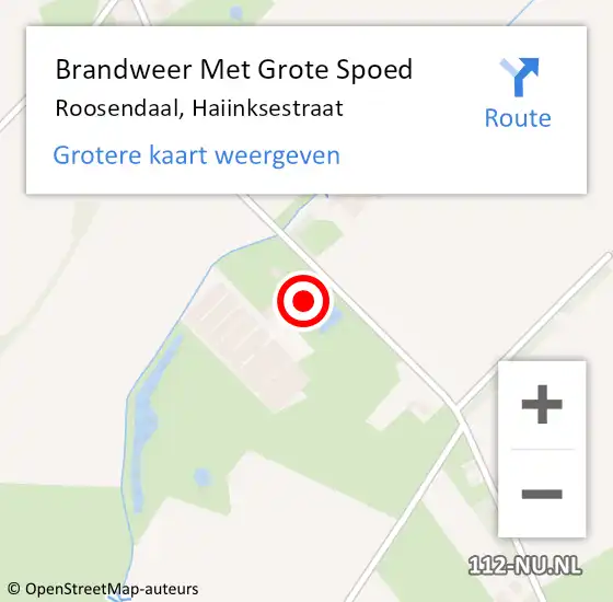 Locatie op kaart van de 112 melding: Brandweer Met Grote Spoed Naar Roosendaal, Haiinksestraat op 24 september 2022 08:09