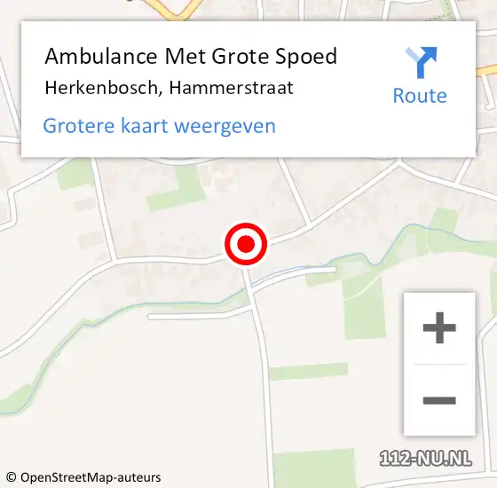 Locatie op kaart van de 112 melding: Ambulance Met Grote Spoed Naar Herkenbosch, Hammerstraat op 24 september 2022 08:23