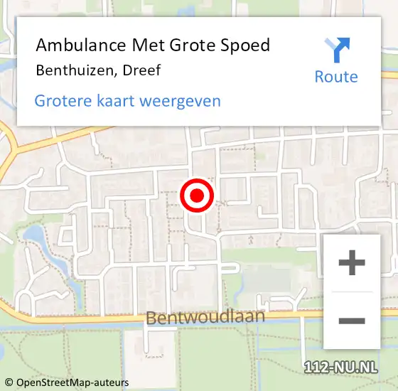 Locatie op kaart van de 112 melding: Ambulance Met Grote Spoed Naar Benthuizen, Dreef op 24 september 2022 08:57