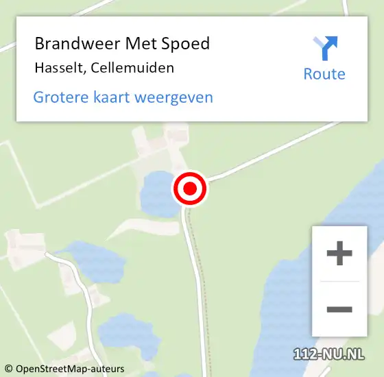 Locatie op kaart van de 112 melding: Brandweer Met Spoed Naar Hasselt, Cellemuiden op 30 juli 2014 10:38