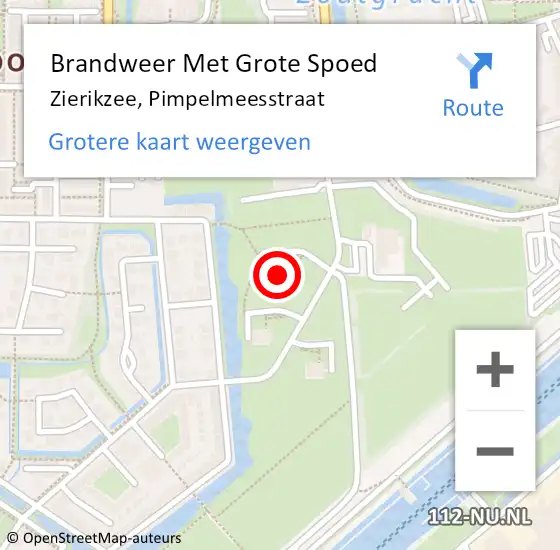 Locatie op kaart van de 112 melding: Brandweer Met Grote Spoed Naar Zierikzee, Pimpelmeesstraat op 24 september 2022 10:05