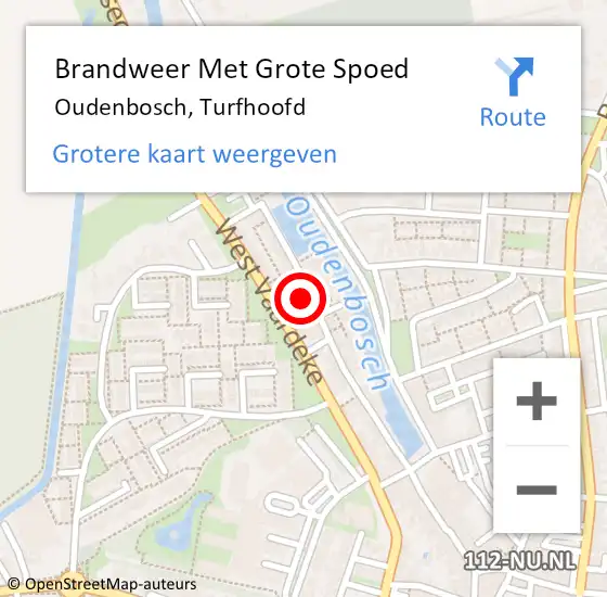 Locatie op kaart van de 112 melding: Brandweer Met Grote Spoed Naar Oudenbosch, Turfhoofd op 24 september 2022 10:20