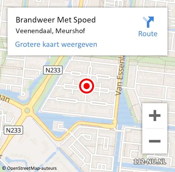 Locatie op kaart van de 112 melding: Brandweer Met Spoed Naar Veenendaal, Meurshof op 24 september 2022 10:28