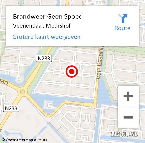 Locatie op kaart van de 112 melding: Brandweer Geen Spoed Naar Veenendaal, Meurshof op 24 september 2022 10:31