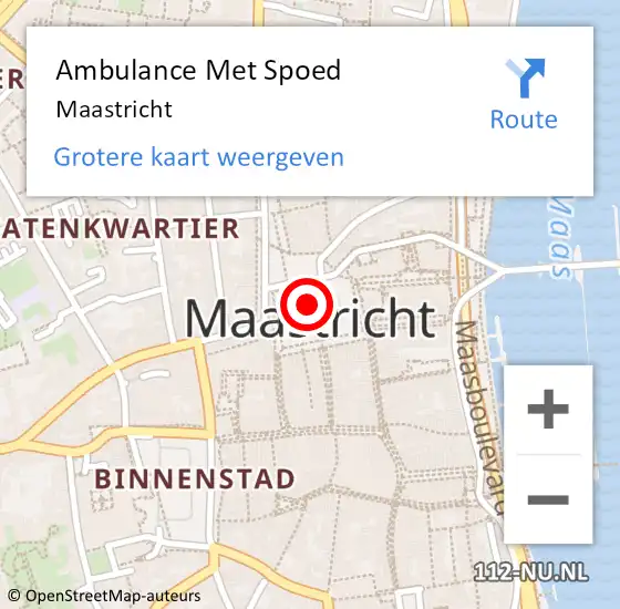 Locatie op kaart van de 112 melding: Ambulance Met Spoed Naar Maastricht op 24 september 2022 10:41