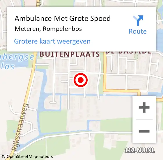Locatie op kaart van de 112 melding: Ambulance Met Grote Spoed Naar Meteren, Rompelenbos op 24 september 2022 10:55