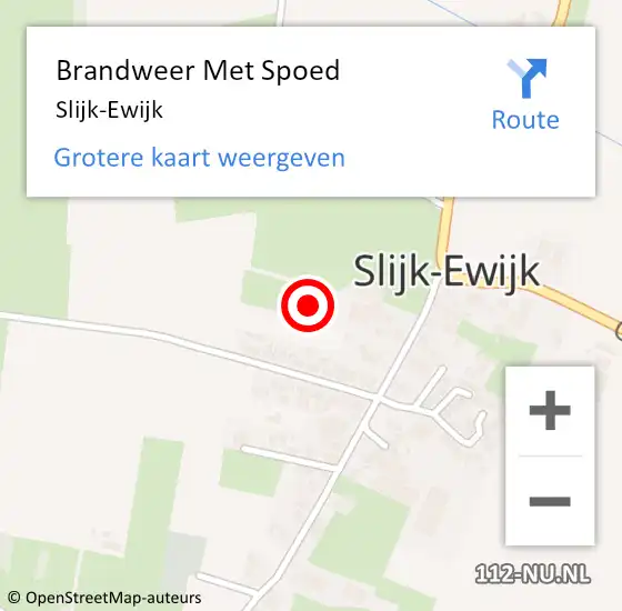 Locatie op kaart van de 112 melding: Brandweer Met Spoed Naar Slijk-Ewijk op 24 september 2022 11:15