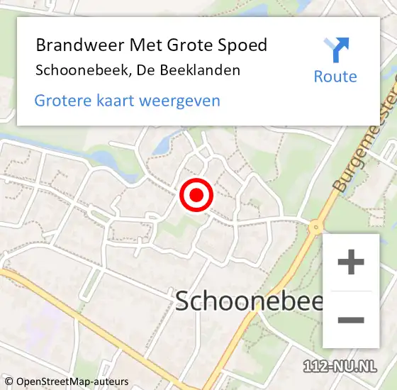 Locatie op kaart van de 112 melding: Brandweer Met Grote Spoed Naar Schoonebeek, De Beeklanden op 24 september 2022 12:33