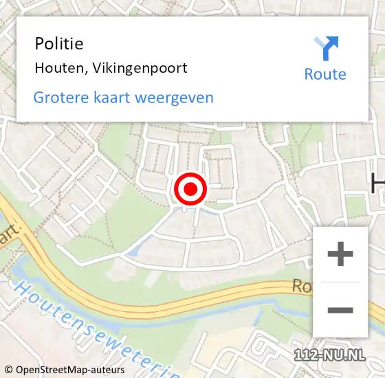 Locatie op kaart van de 112 melding: Politie Houten, Vikingenpoort op 24 september 2022 13:02
