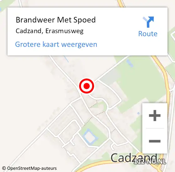 Locatie op kaart van de 112 melding: Brandweer Met Spoed Naar Cadzand, Erasmusweg op 24 september 2022 13:45