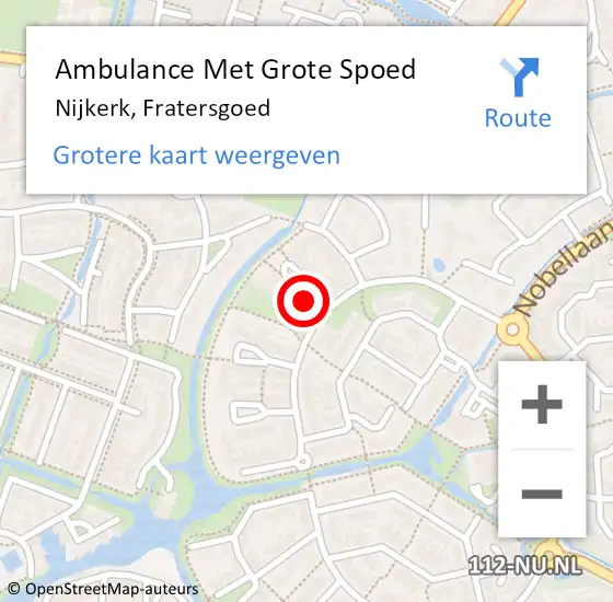 Locatie op kaart van de 112 melding: Ambulance Met Grote Spoed Naar Nijkerk, Fratersgoed op 24 september 2022 14:48