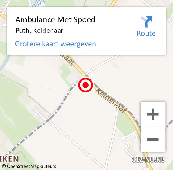 Locatie op kaart van de 112 melding: Ambulance Met Spoed Naar Puth, Keldenaar op 30 juli 2014 11:08