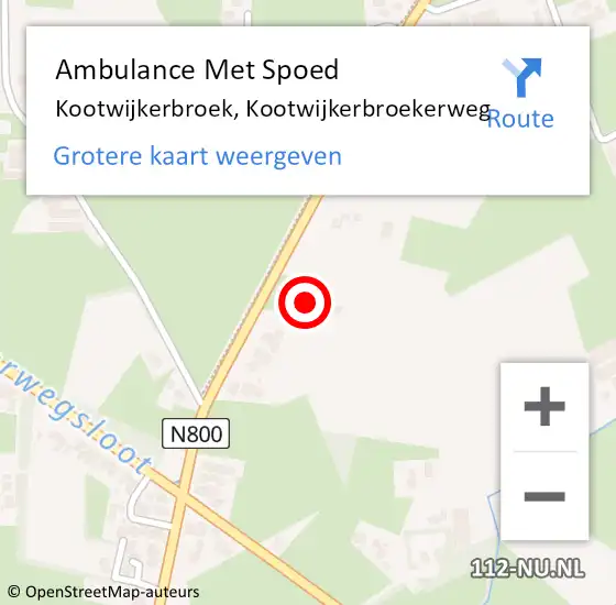 Locatie op kaart van de 112 melding: Ambulance Met Spoed Naar Kootwijkerbroek, Kootwijkerbroekerweg op 24 september 2022 15:21