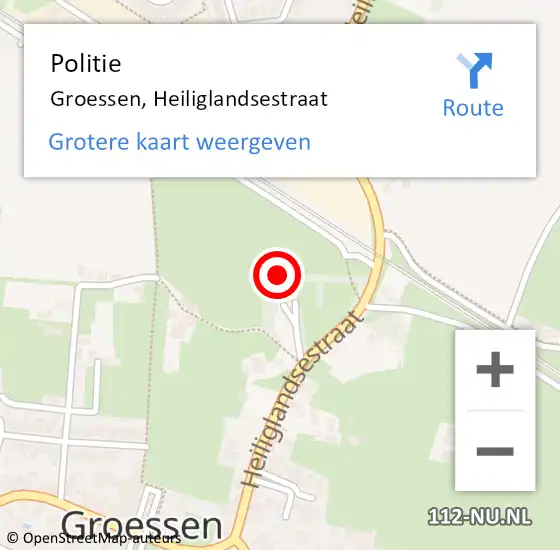 Locatie op kaart van de 112 melding: Politie Groessen, Heiliglandsestraat op 24 september 2022 15:56