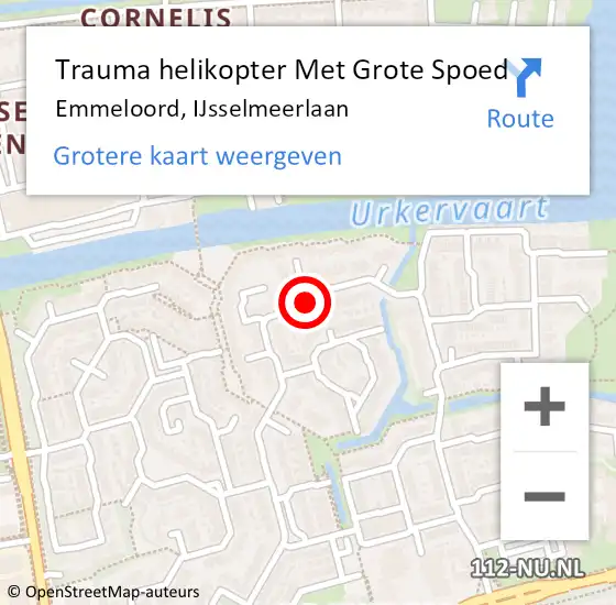 Locatie op kaart van de 112 melding: Trauma helikopter Met Grote Spoed Naar Emmeloord, IJsselmeerlaan op 24 september 2022 15:56