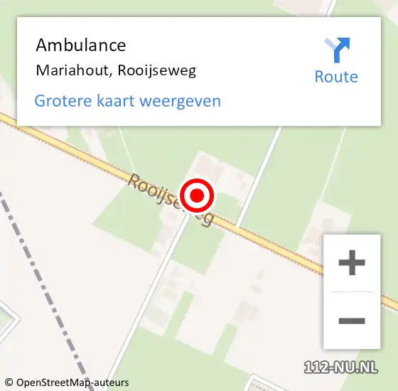 Locatie op kaart van de 112 melding: Ambulance Mariahout, Rooijseweg op 30 juli 2014 11:14