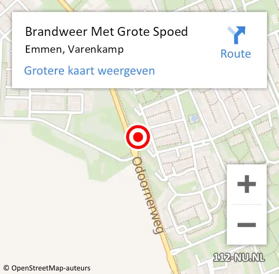 Locatie op kaart van de 112 melding: Brandweer Met Grote Spoed Naar Emmen, Varenkamp op 24 september 2022 16:29