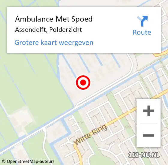 Locatie op kaart van de 112 melding: Ambulance Met Spoed Naar Assendelft, Polderzicht op 24 september 2022 16:36