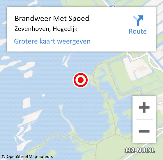 Locatie op kaart van de 112 melding: Brandweer Met Spoed Naar Zevenhoven, Hogedijk op 24 september 2022 16:36